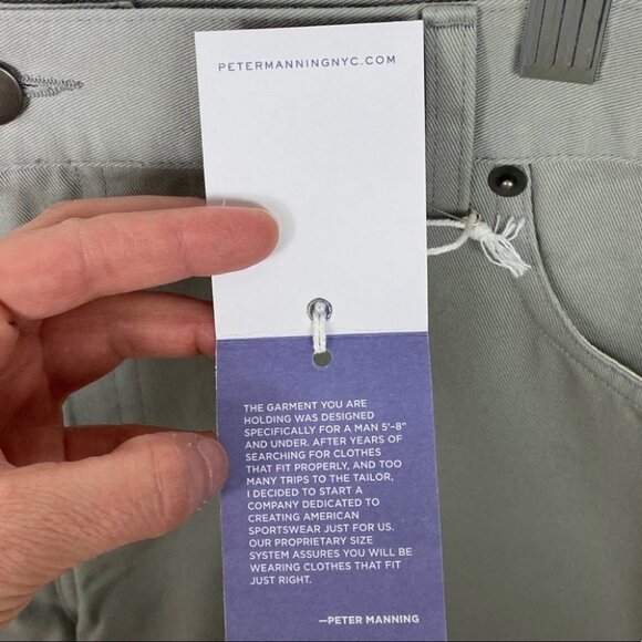 NWT Peter Manning Lightweight Chino Dress Pants Grey Size 38 by 30 New With Tags - Picture 5 of 11